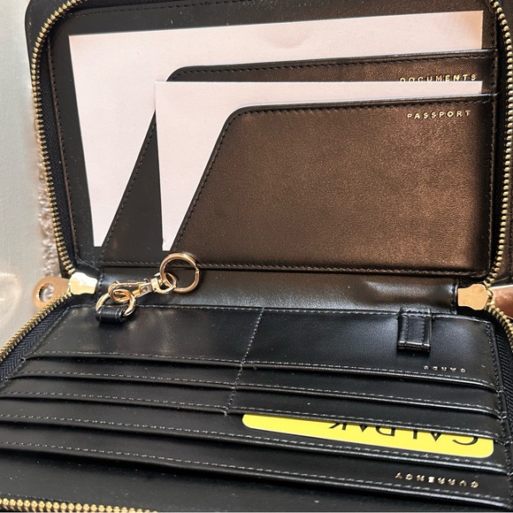 Calpak Black Croc-Embossed Wallet - Picture 3 of 6